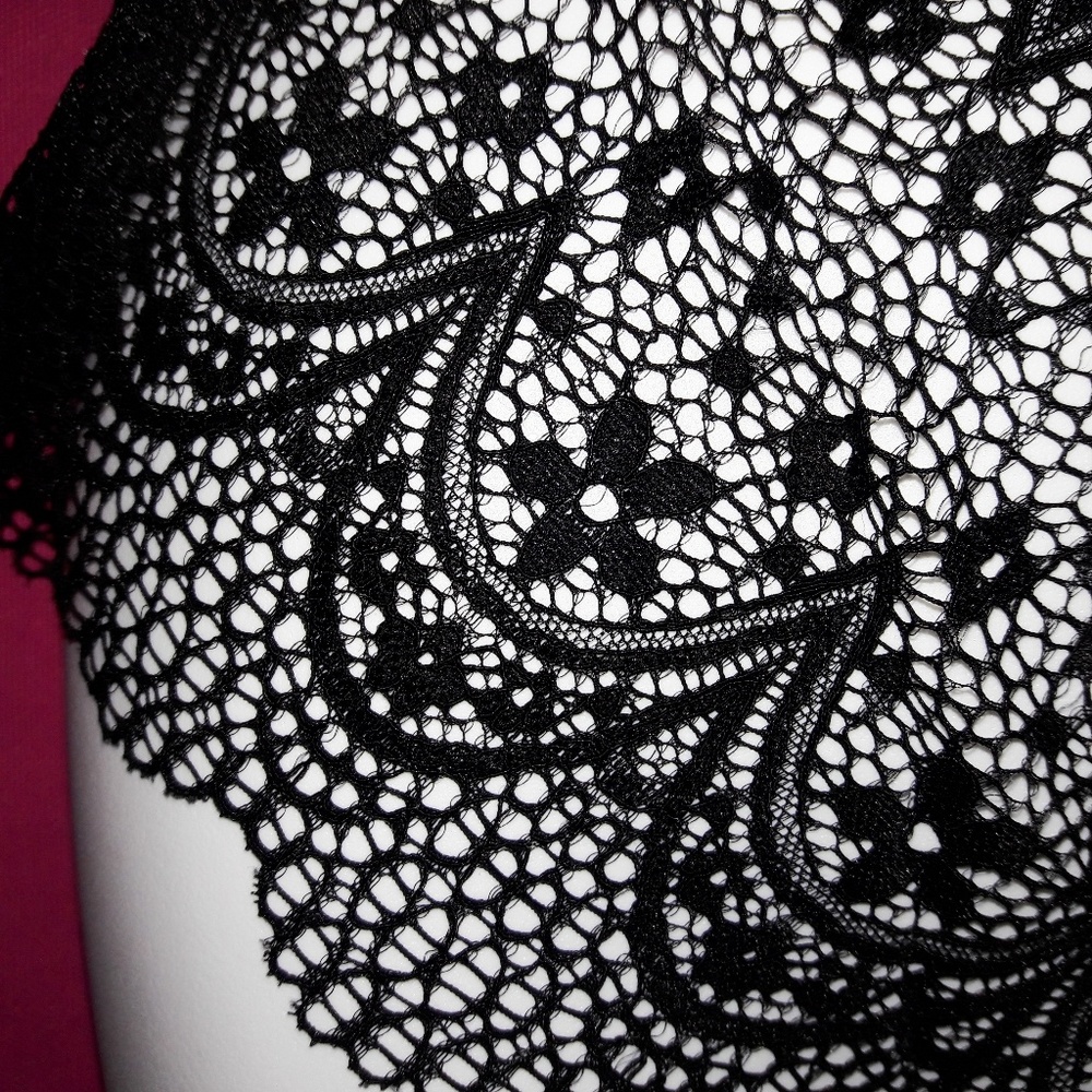 Black Chantilly Lace Bralette High Waist Panty Set - Picture 6 of 7